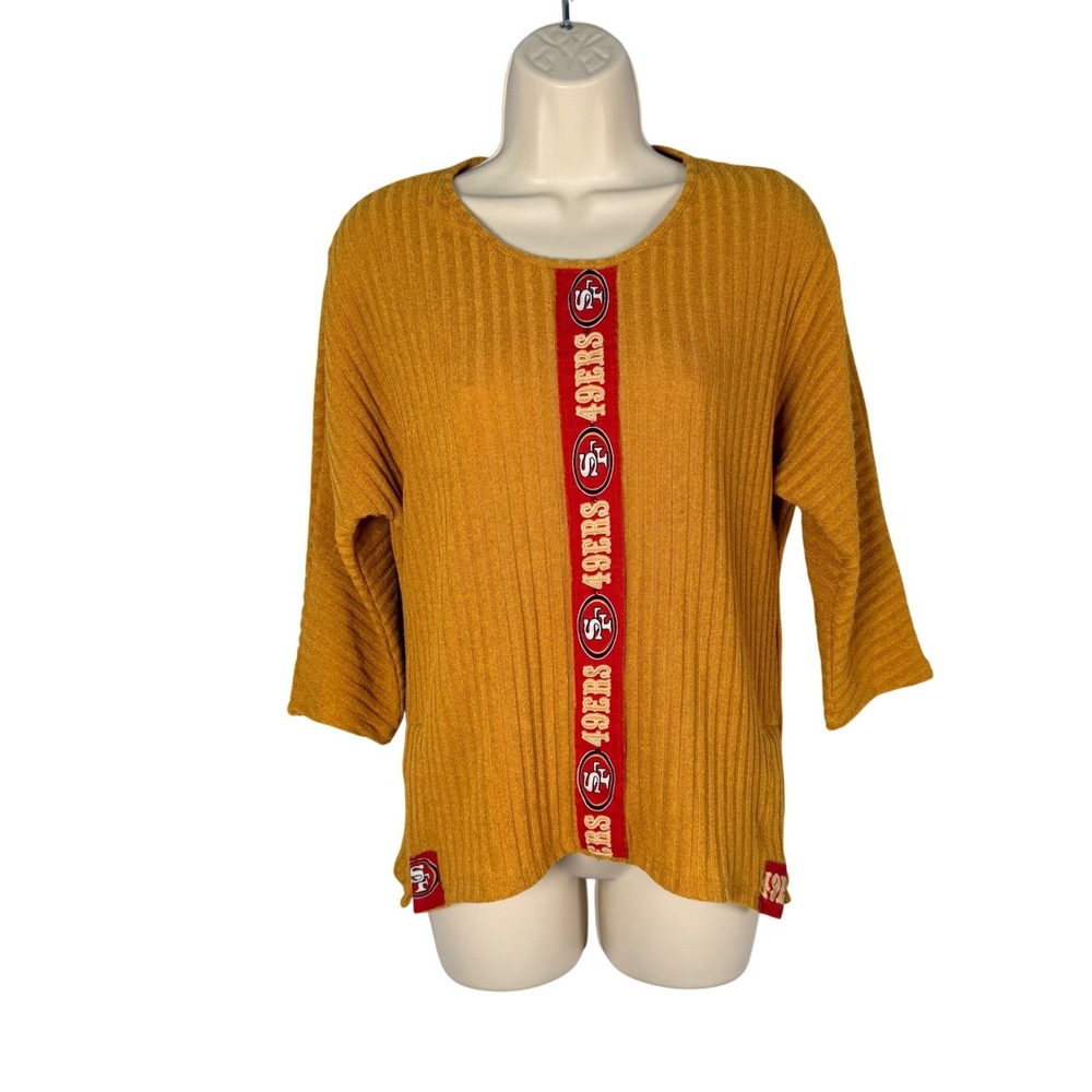 PerSeption Concept‎ Womens San Francisco 49ers Ribbed Knit Top Mustard Yellow S